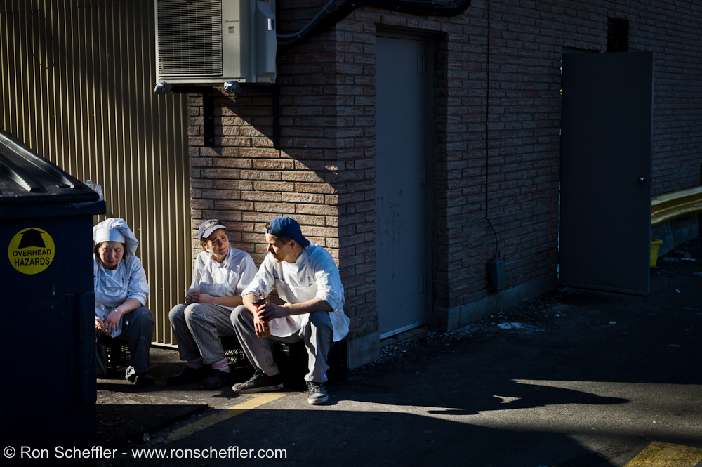Weil's Bakery employees take a break from work